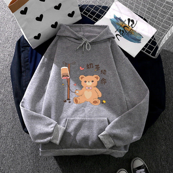 Women's Hoodie with Minimalist Graphic, Loose Oversized Fit and Kangaroo Pocket