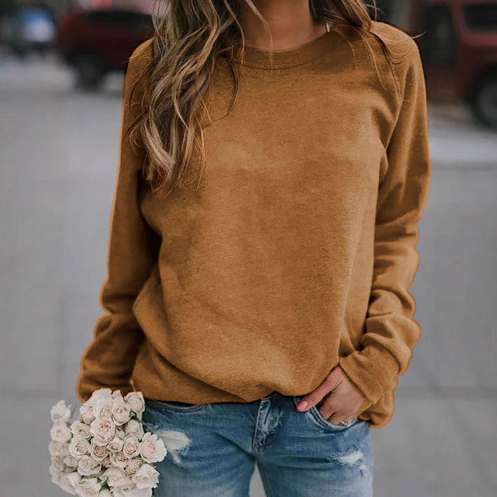 Women's Casual Oversized Sweatshirt with Crew Neck and Raglan Sleeves