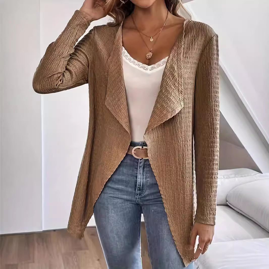 Women's Waterfall Blazer made of Crinkle Structure, Lightweight and Open