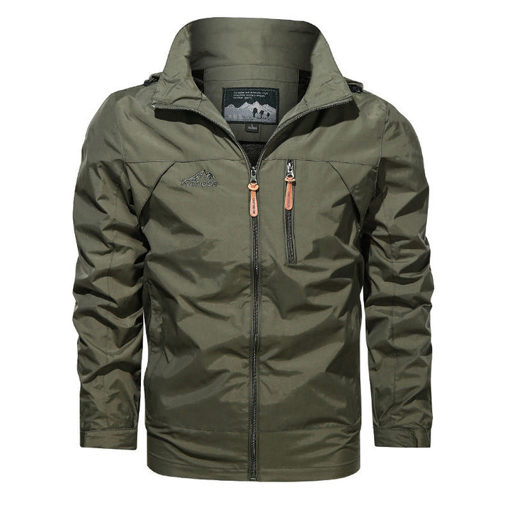 Men's Lightweight Outdoor Jacket Windbreaker with Water-repellent Coating and Breathable Mesh Lining