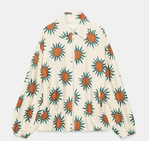 Women's Cropped Blouson Jacket made of Woven Fabric with Stand-up Collar, Elastic Hem, and Fine Check Design