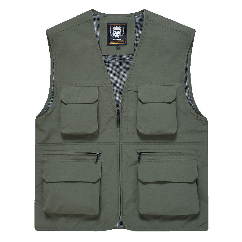 Men's Photographer Utility Vest with Generous Zip and Flap Pockets