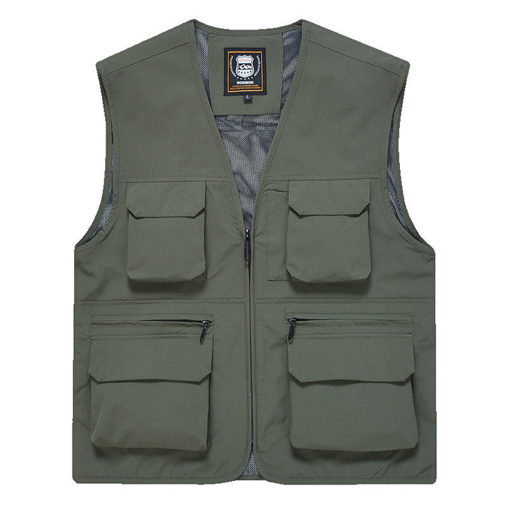 Men's Photographer Utility Vest with Generous Zip and Flap Pockets