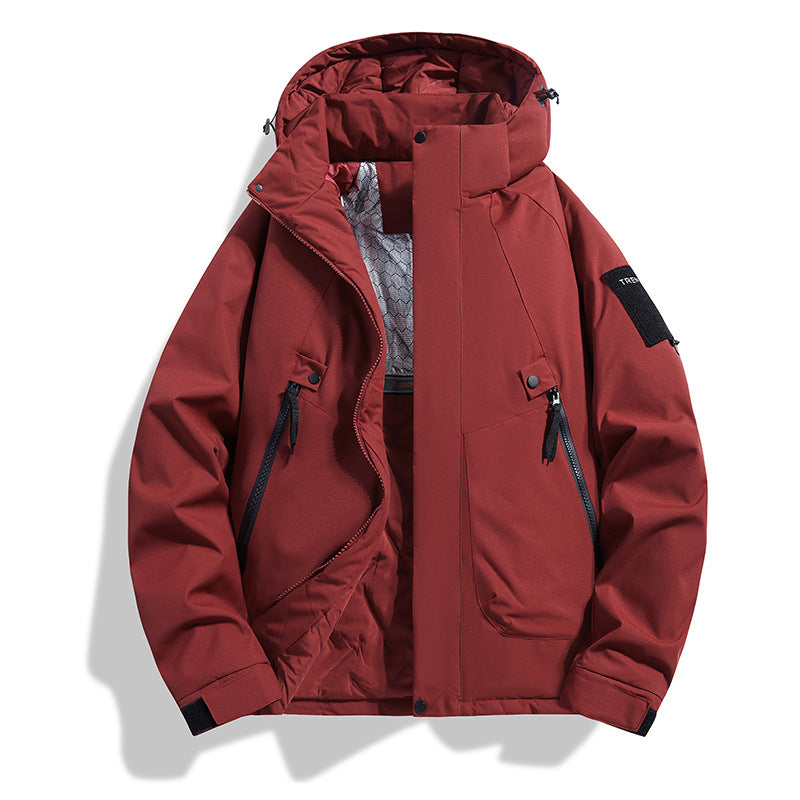 Men's Insulated Hooded Field Jacket with Quilted Thermal Lining, Windproof Shell & Utility Pockets
