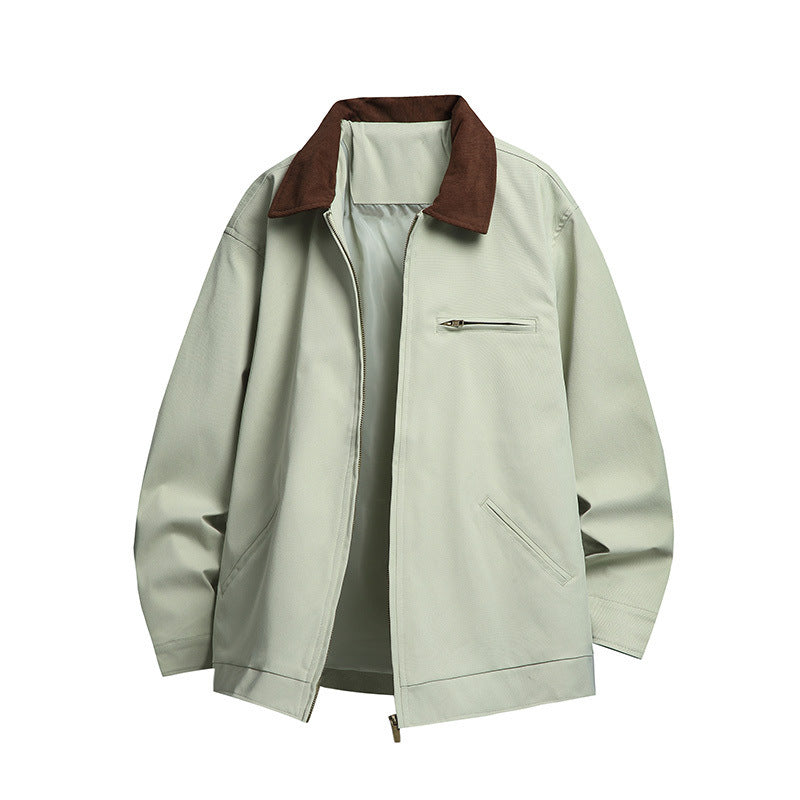 Men's Fashionable Transitional Jacket with High Collar and Practical Pockets