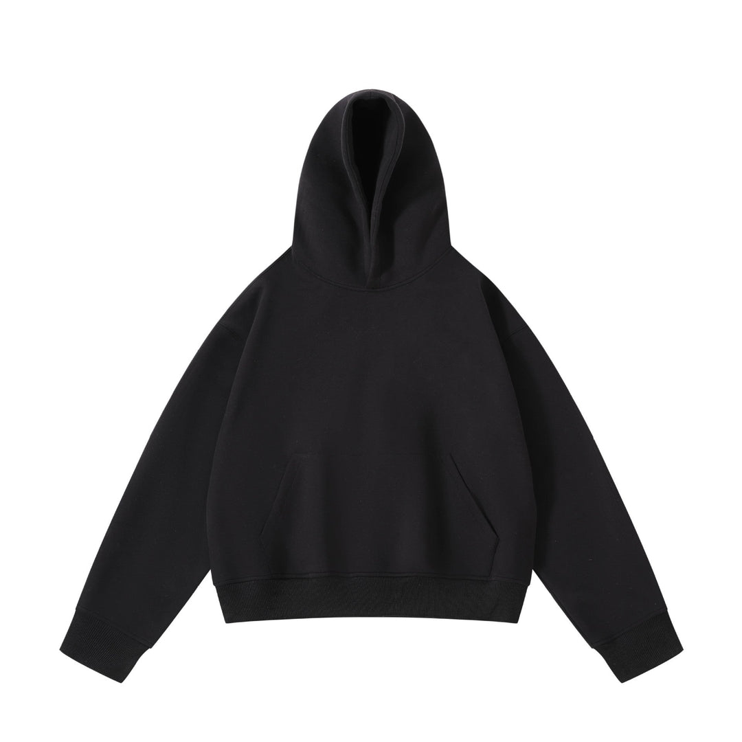 Unisex Heavy Oversized Hoodie with Double-layered Hood Kangaroo Pocket and Wide Ribbed Hem