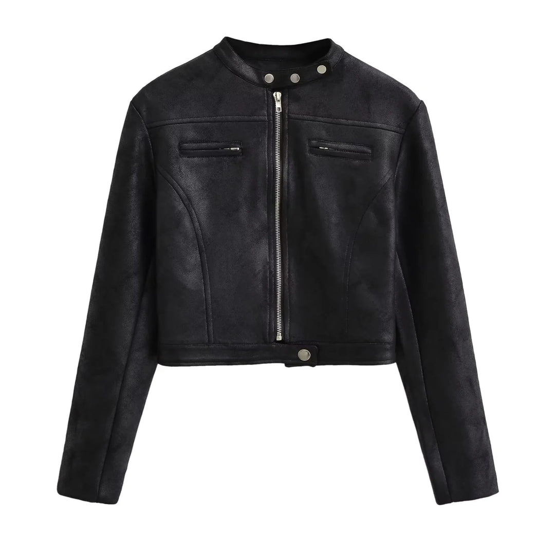 Cropped Leather Jacket