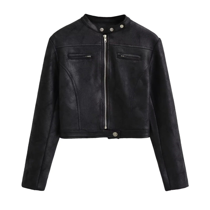 Cropped Leather Jacket
