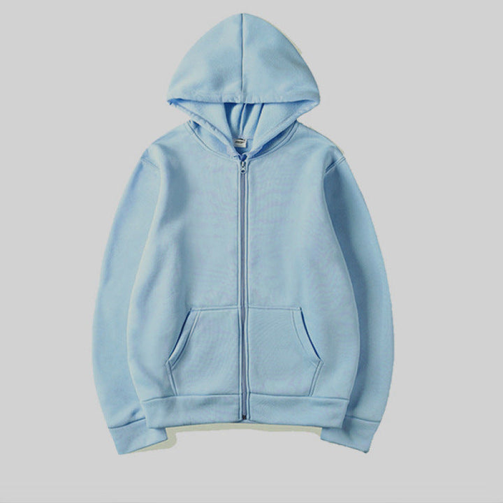 Women's Sporty Hoodie with Full Zip and Pocket