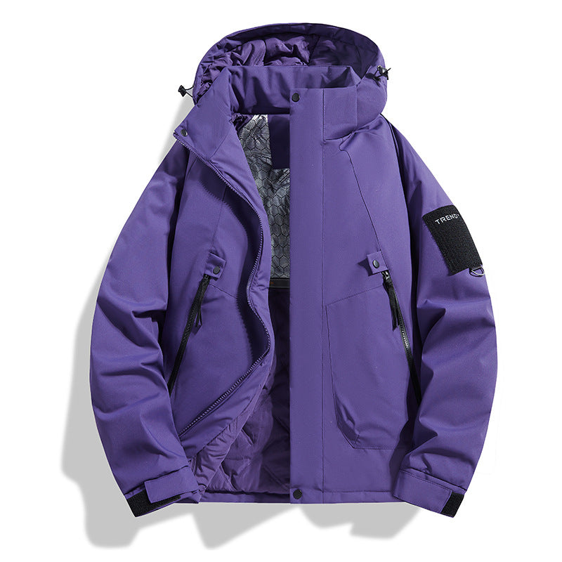 Men's Insulated Hooded Field Jacket with Quilted Thermal Lining, Windproof Shell & Utility Pockets