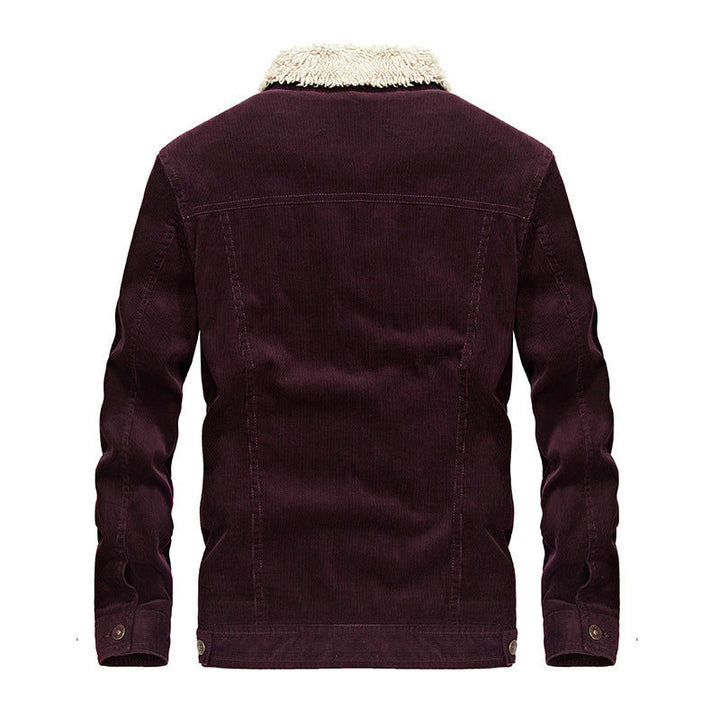 Men's Trucker Cord Jacket with Teddy Lining and Patch Chest Pockets
