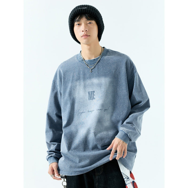 Men's Oversize Vintage Sweatshirt with Pigment Dye