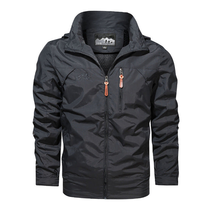 Men's Lightweight Outdoor Jacket Windbreaker with Water-repellent Coating and Breathable Mesh Lining