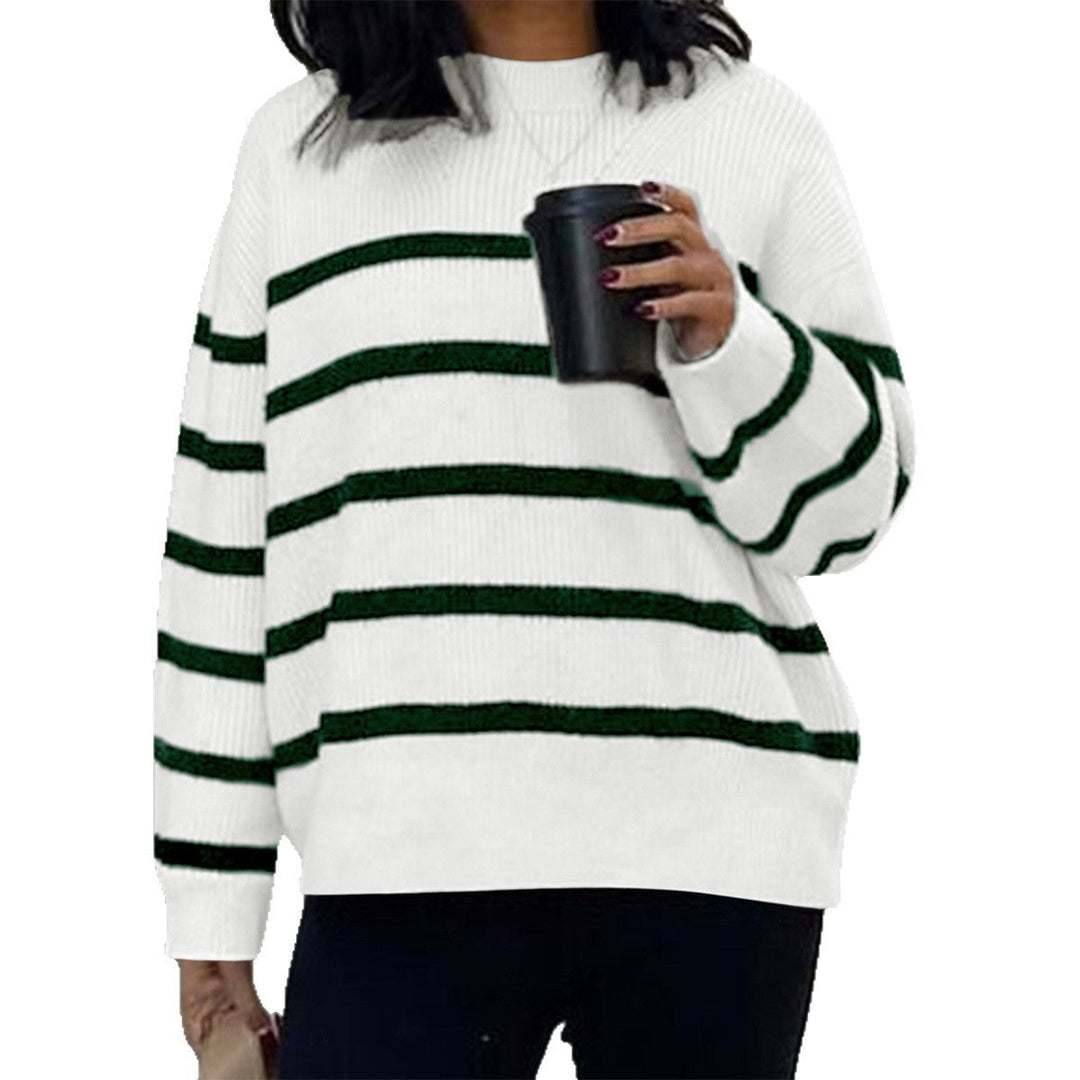 Women's Oversized Mohair Knit Sweater with Wide Carmen Boat Neckline and Fluffy Texture