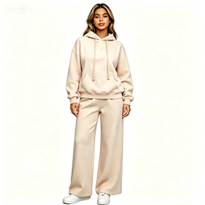 Women Comfortable Oversized Hoodie with Wide Jogging Pants