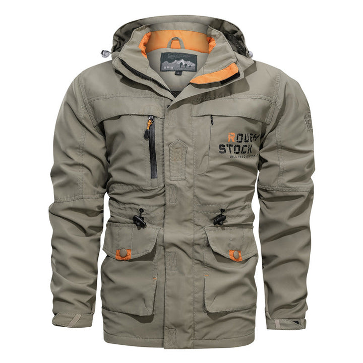 Men's Waterproof and Windproof Outdoor Parka with Detachable Hood