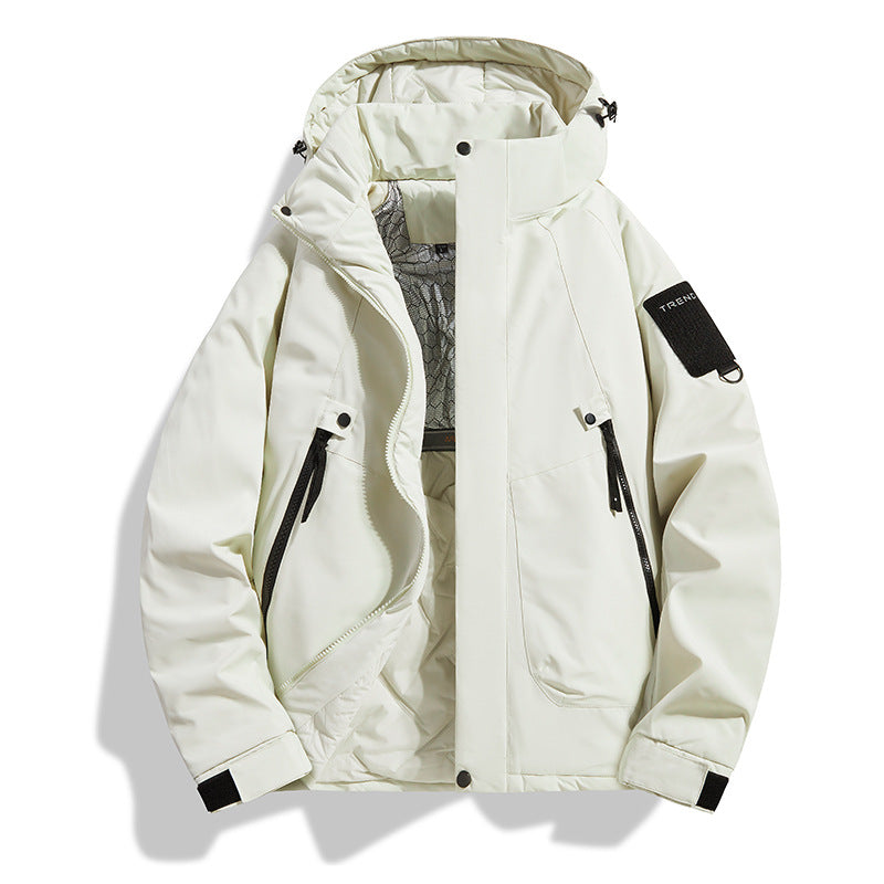 Men's Insulated Hooded Field Jacket with Quilted Thermal Lining, Windproof Shell & Utility Pockets