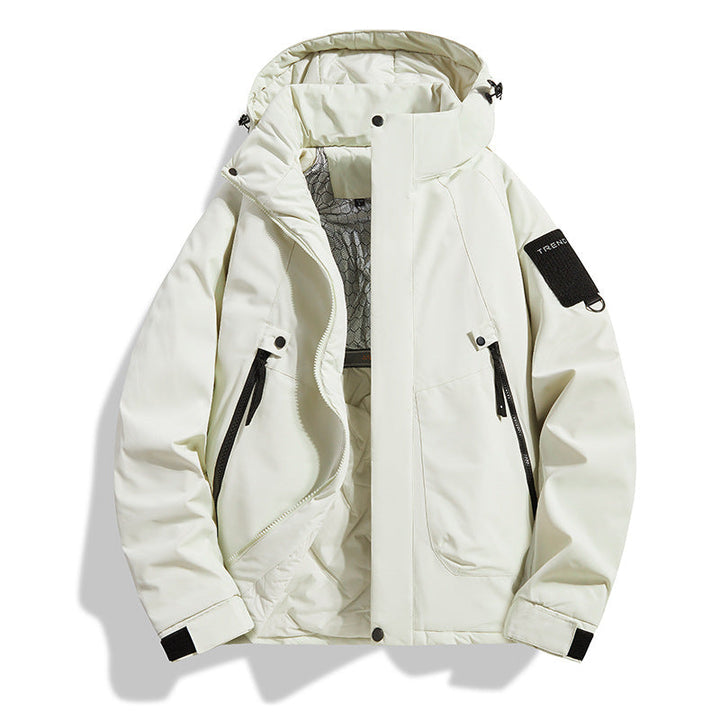 Men's Insulated Hooded Field Jacket with Quilted Thermal Lining, Windproof Shell & Utility Pockets