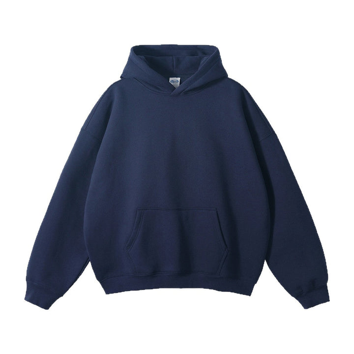 Unisex Wide-cut Hoodie with Dropped Shoulders, Kangaroo Pocket, and Ribbed Cuffs