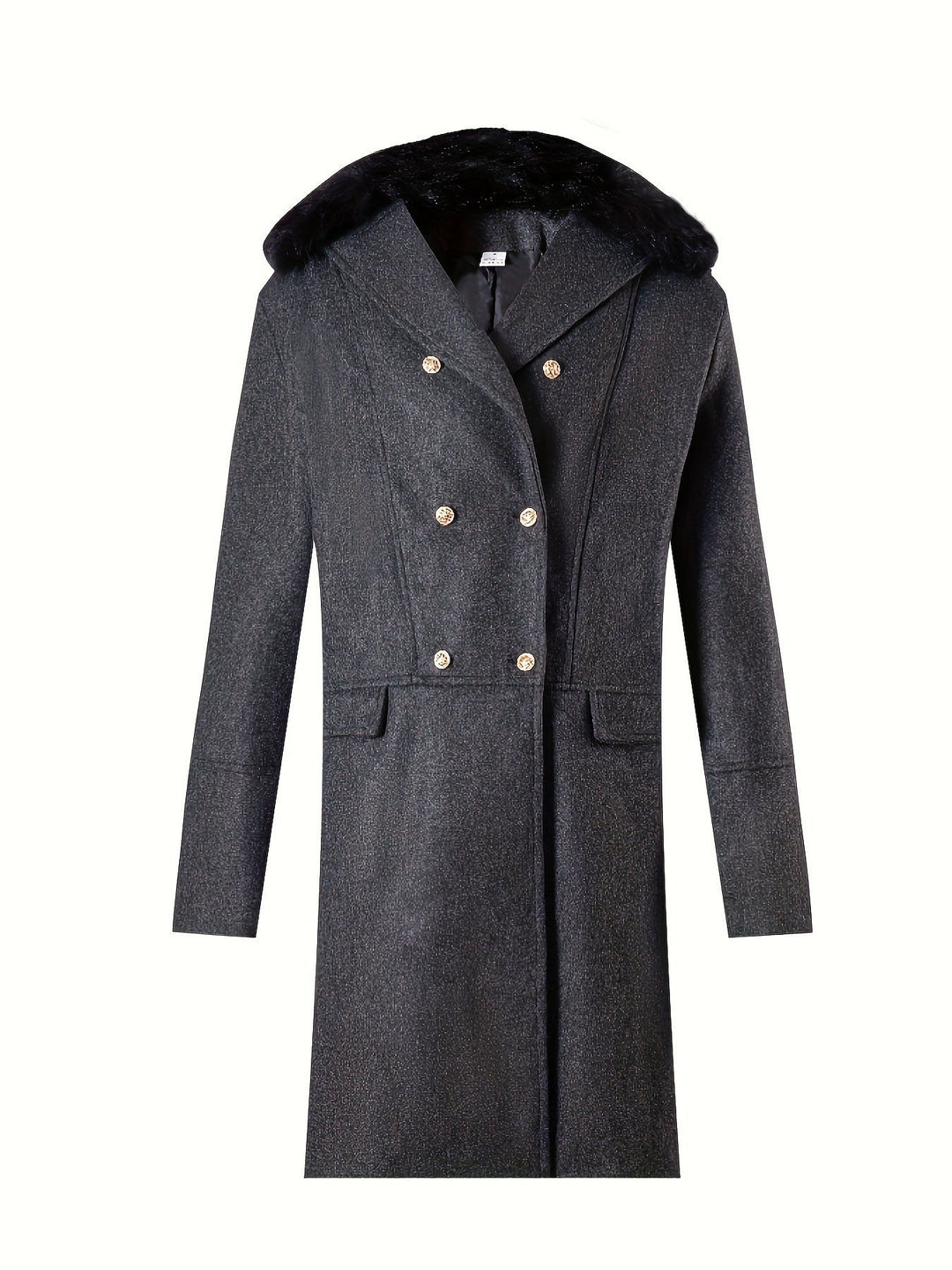 Men's Elegant Wool Jacket with Faux Fur Collar