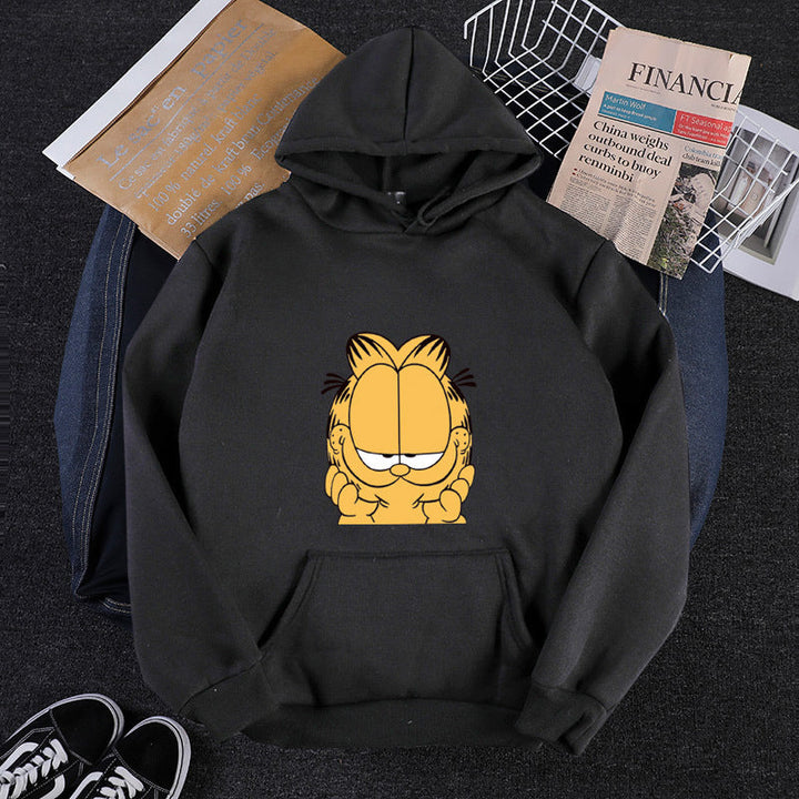 Unisex Hooded Sweatshirt with Large Comic Face Print, Soft Fleece Lining and Kangaroo Pocket