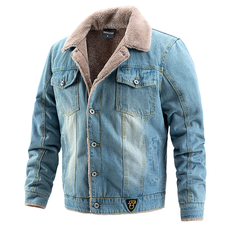 Men's Denim Jacket with Fleece Lining