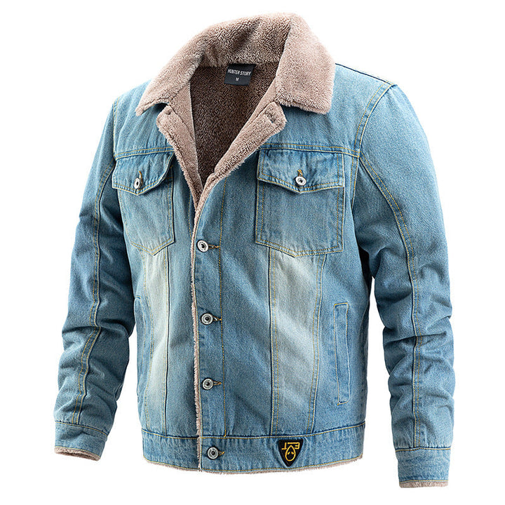 Men's Denim Jacket with Fleece Lining