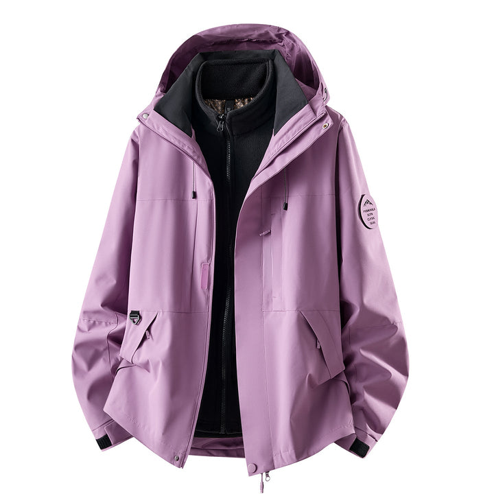 Women's Three-piece Waterproof Outdoor Jacket with Removable Fleece Inner Layer