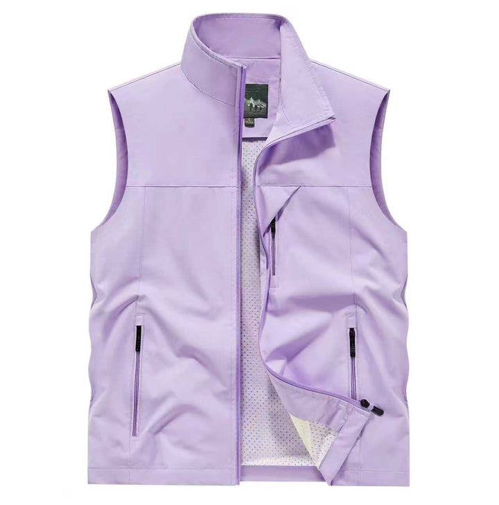 Men's Breathable Softshell Outdoor Vest with Mesh Inner Lining and Zipper Pockets