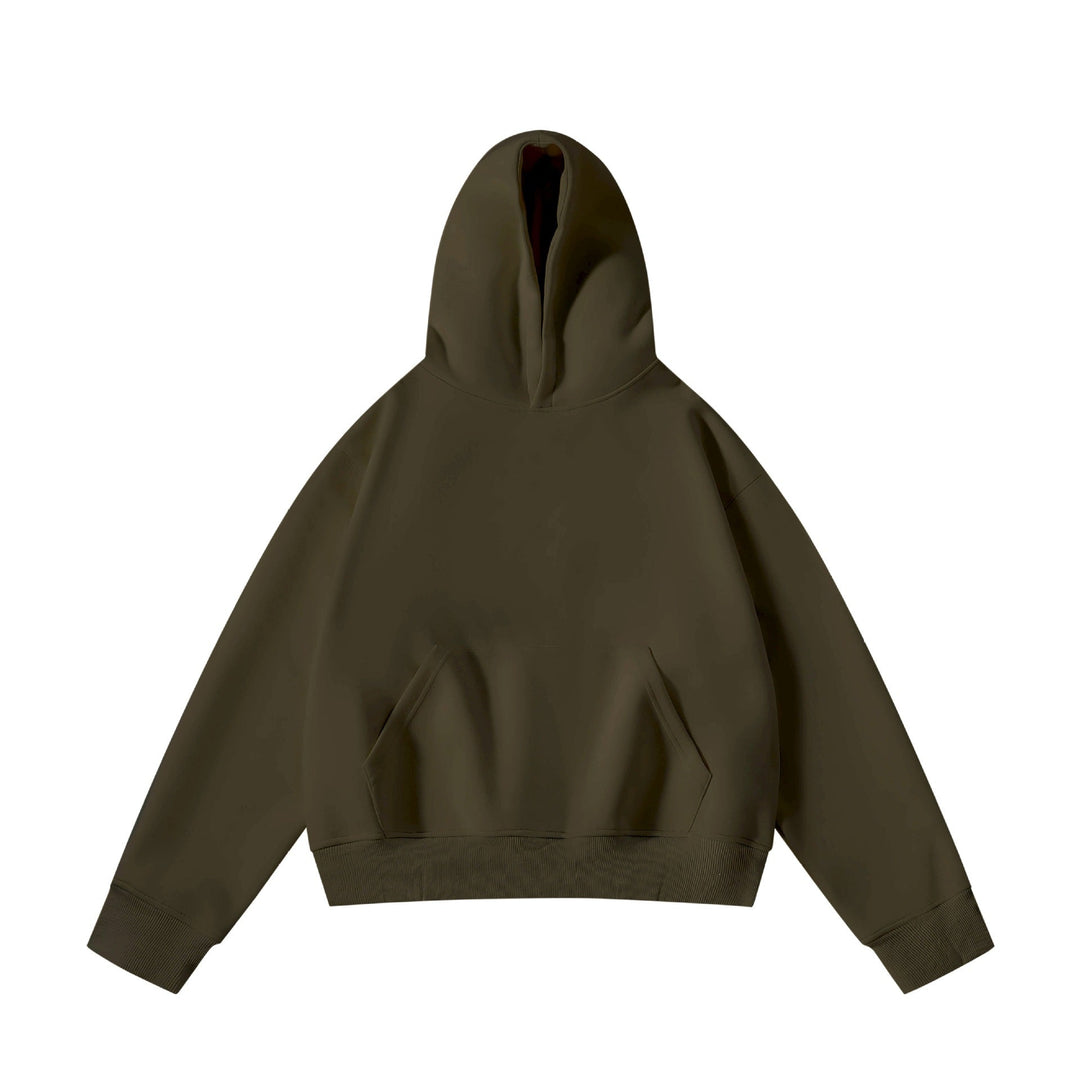 Unisex Heavy Oversized Hoodie with Double-layered Hood Kangaroo Pocket and Wide Ribbed Hem