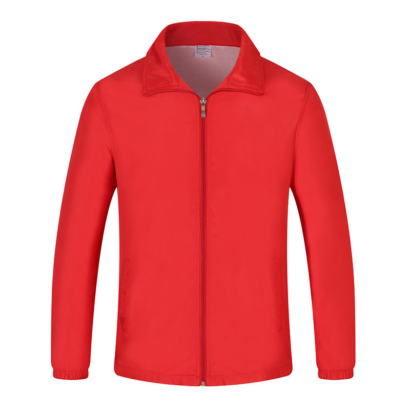 Men's Lightweight Windproof Leisure Jacket with Full-length Zipper & Elastic Cuffs
