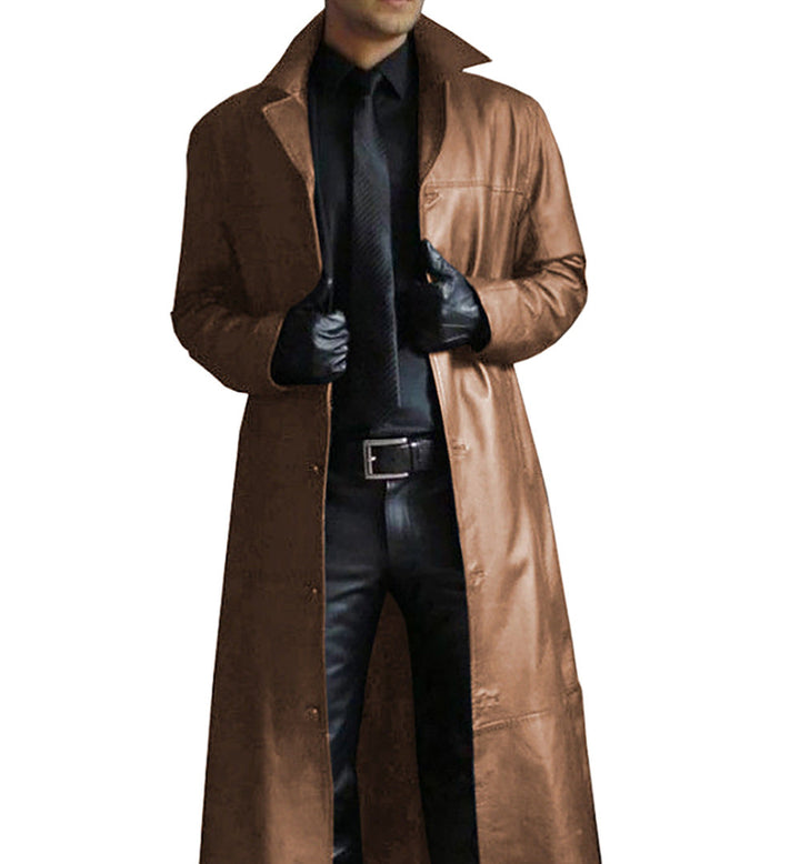 Long Leather Coat for Men