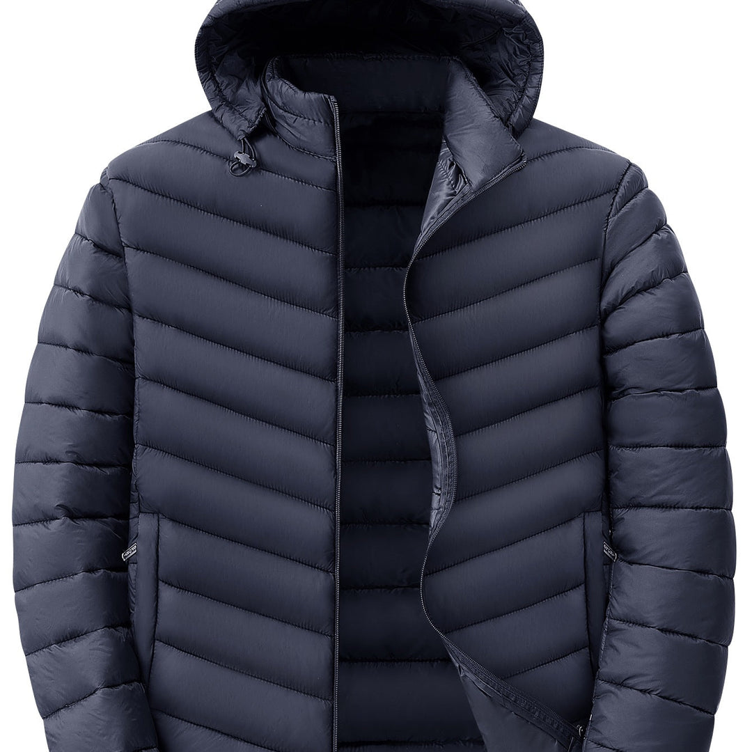 Men's Ultralight Quilted Hooded Jacket with Thermal Insulation & Packable Design