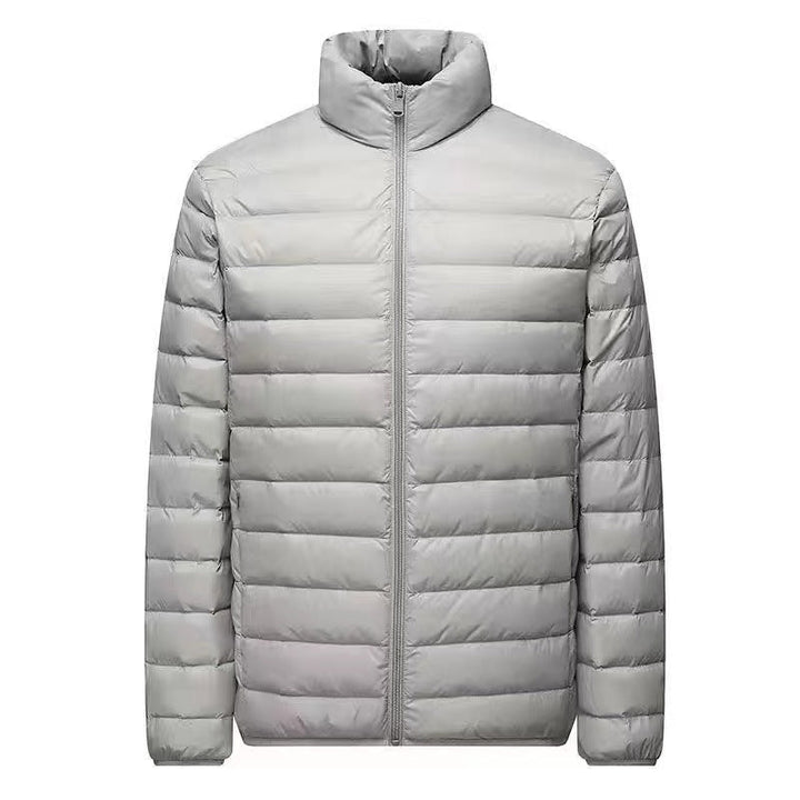 Men's Ultra-light Packable Micro Quilted Jacket with Stand-up Collar, Padded Insulation and Wind-resistant Shell