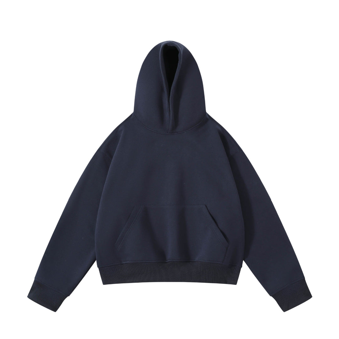 Unisex Heavy Oversized Hoodie with Double-layered Hood Kangaroo Pocket and Wide Ribbed Hem