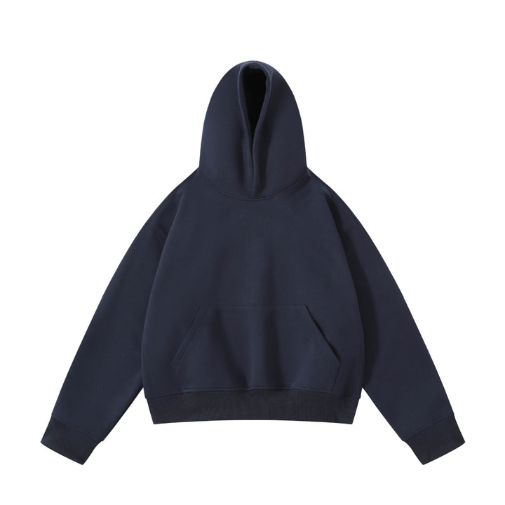 Unisex Heavy Oversized Hoodie with Double-layered Hood Kangaroo Pocket and Wide Ribbed Hem