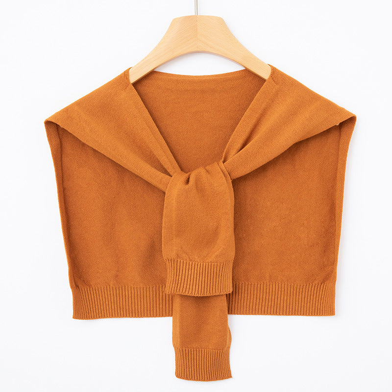 Women's Knit Wrap as Shoulder Warmer with Ties