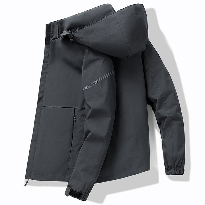Men's Water-Repellent Winter Parka with Thermo-Reflective Quilted Lining and Hood