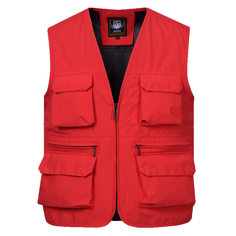 Men's Photographer Utility Vest with Generous Zip and Flap Pockets