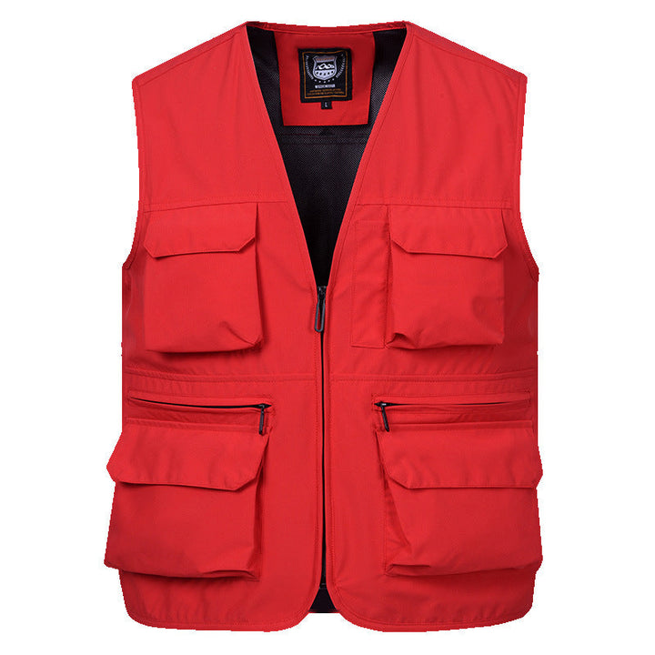 Men's Photographer Utility Vest with Generous Zip and Flap Pockets