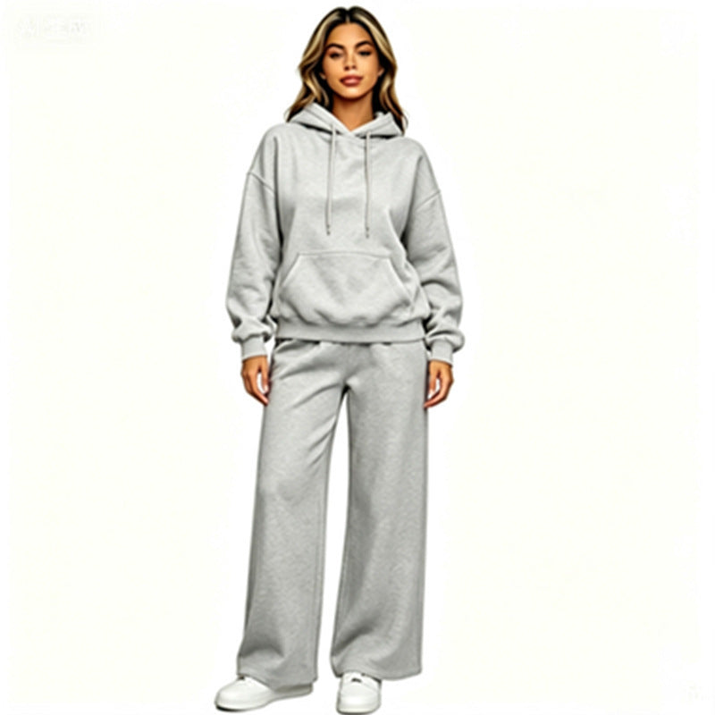 Women Comfortable Oversized Hoodie with Wide Jogging Pants