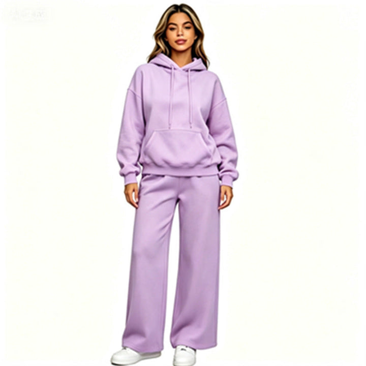 Women Comfortable Oversized Hoodie with Wide Jogging Pants