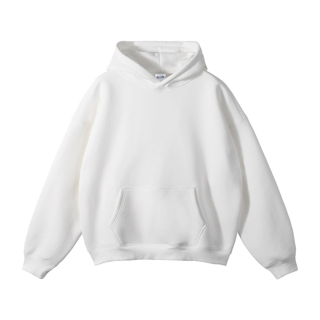 Unisex Wide-cut Hoodie with Dropped Shoulders, Kangaroo Pocket, and Ribbed Cuffs