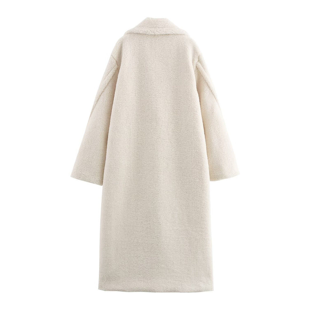 Fashionable Teddy Coat Women Comfort Long Coat Hood