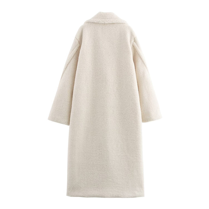 Fashionable Teddy Coat Women Comfort Long Coat Hood