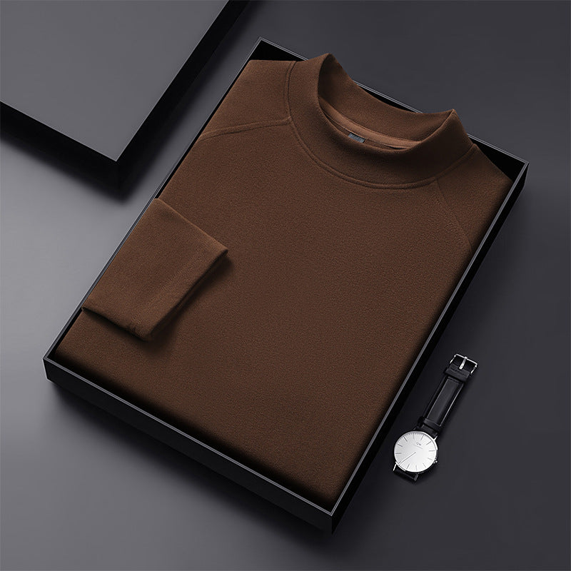 Men's Premium Mockneck Sweater made of Fine Wool Blend with Raglan Sleeves