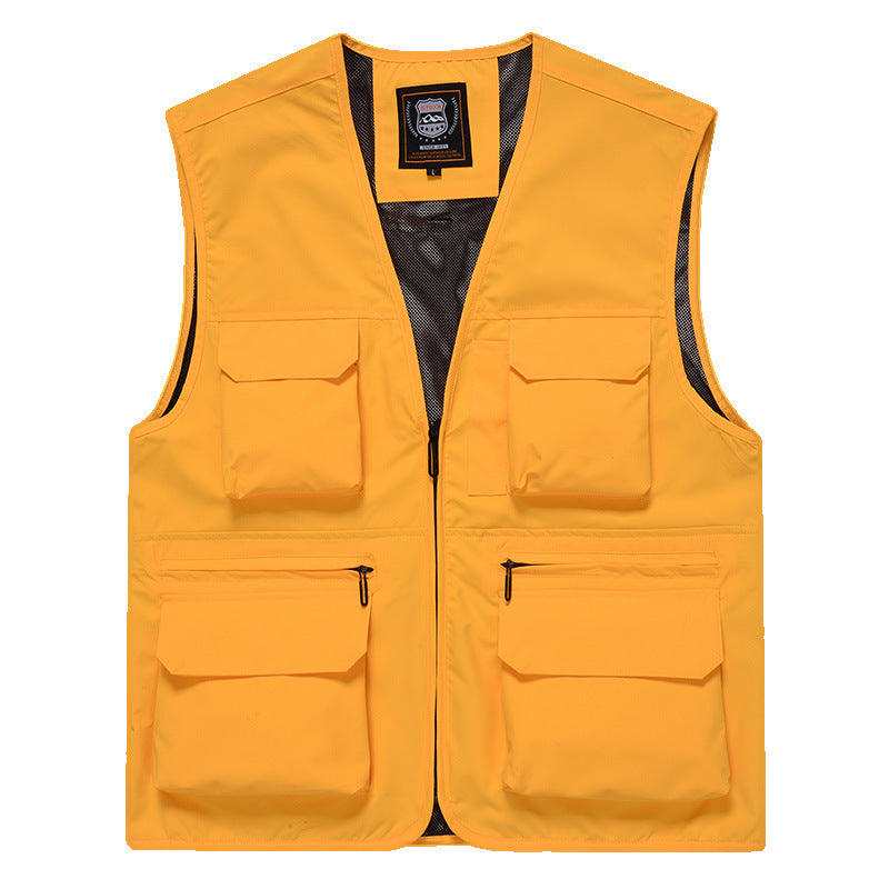 Men's Photographer Utility Vest with Generous Zip and Flap Pockets