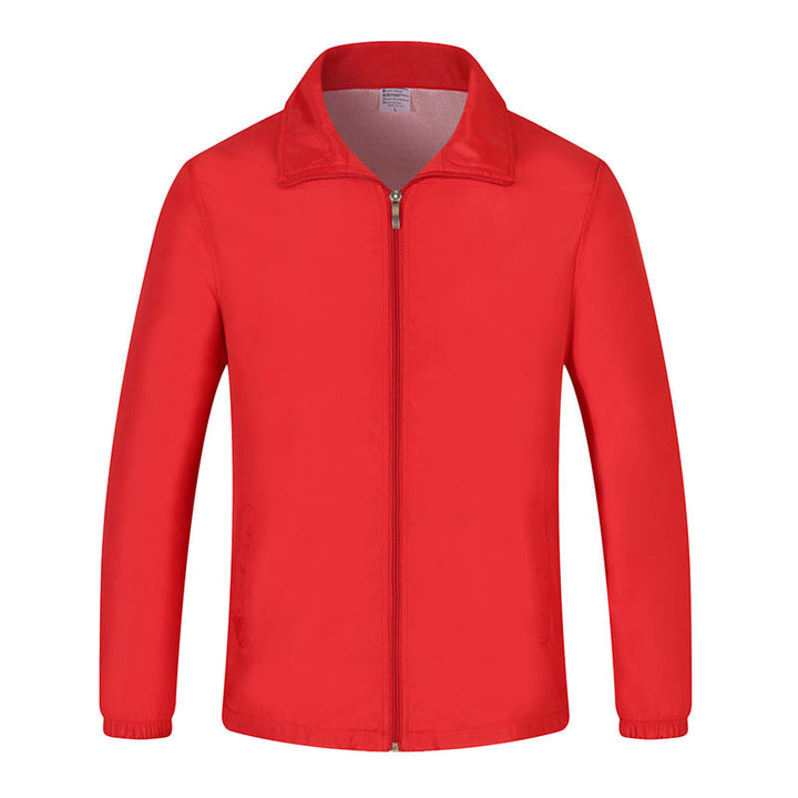 Men's Lightweight Windproof Leisure Jacket with Full-length Zipper & Elastic Cuffs