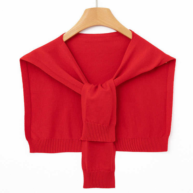 Women's Knit Wrap as Shoulder Warmer with Ties