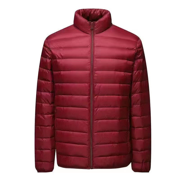 Men's Ultra-light Packable Micro Quilted Jacket with Stand-up Collar, Padded Insulation and Wind-resistant Shell